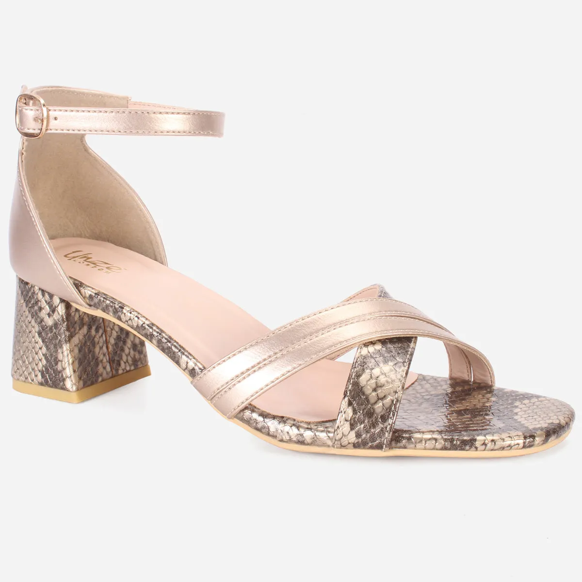 Womens "ESTEIA" Block Heeled Summer Sandals